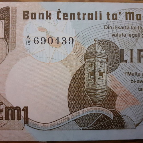 Malta 1 Lira Banknote 1979 new