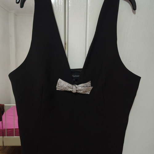 Zara evening top with bow and V neckline black XL