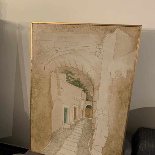 Painting I Patmos by Zoi Skiadarese on canvas like new