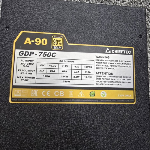 Chieftec A90 GDP 750 Power Supply like new, 750W