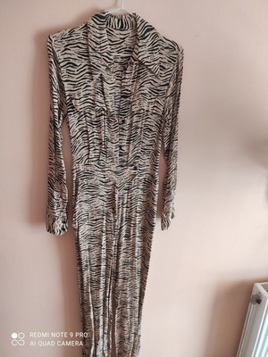 Mango jumpsuit like new, viscose zebra print, sizes XS-S