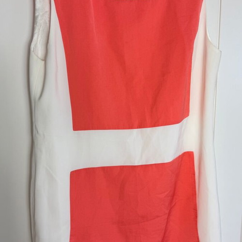 Zara color block shift dress sleeveless XL like new, orange coral