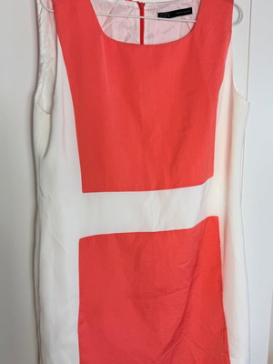 Zara color block shift dress sleeveless XL like new, orange coral