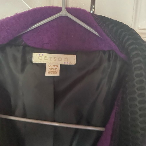 Coat like new, black with purple, size XL