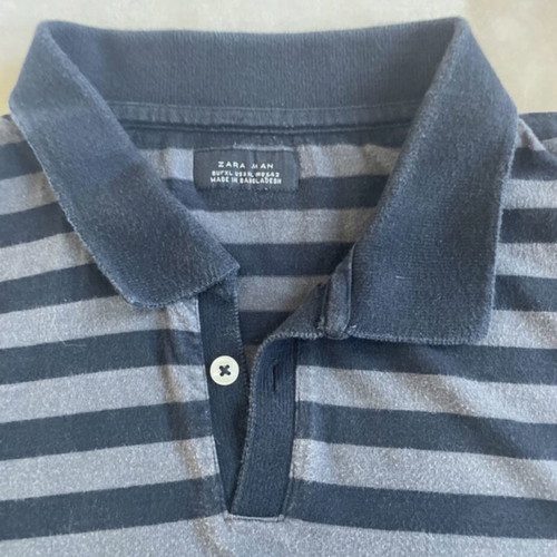 Zara men's long-sleeve shirt used, black and gray, size L