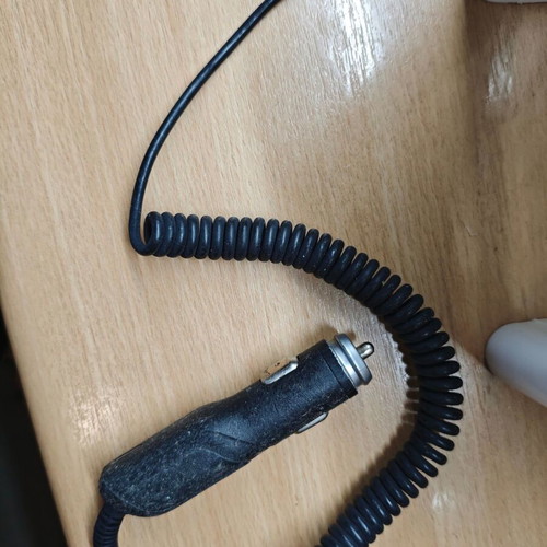 Car charger with spiral cable Mini-USB used
