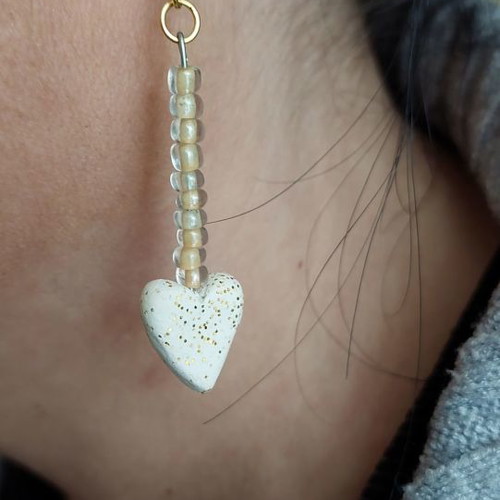Handmade earrings new with heart design