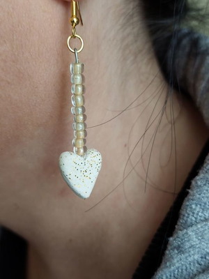 Handmade earrings new with heart design