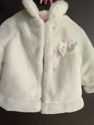 Mayoral baby fur coat new, white for 12-month-old girls