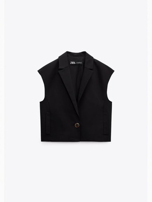Zara cropped σακάκι καινούργιο, μαύρο, XS