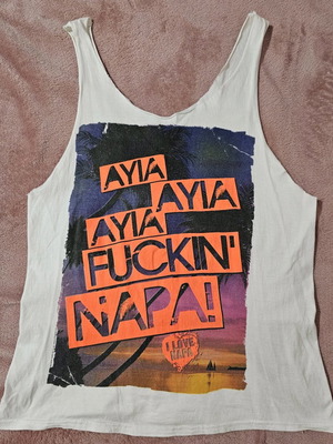 Ayia Fckn Napa t-shirt used, summer, white, size M