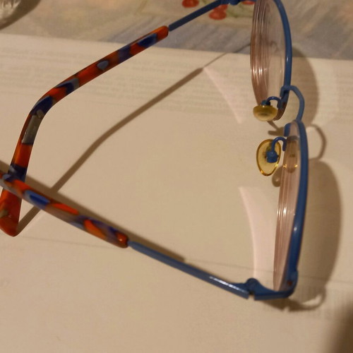 Prada blue eyeglass frame used with -3 diopter lenses