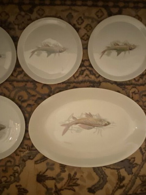 Set of plates with fish platter from Germany like new