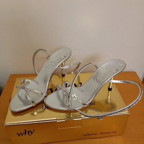 Alberto Venturini Why silver strass sandal like new, 7cm heel