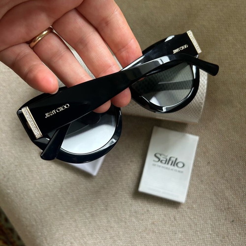 Jimmy Choo black cat-eye sunglasses like new with gold details