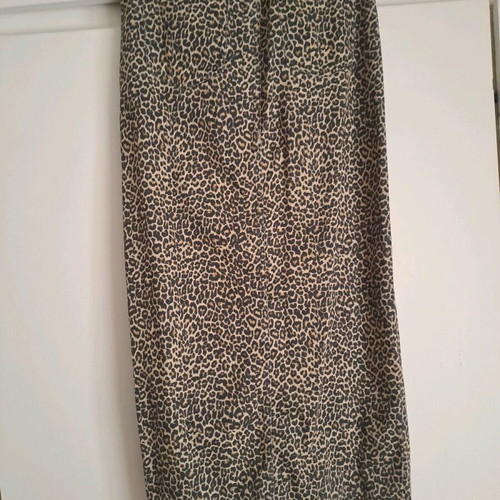 Leopard denim skirt long new, size L