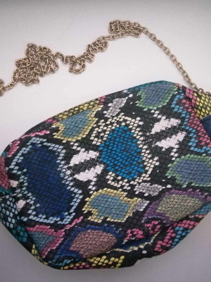 Colorful leather crossbody bag like new 17.5x12x6