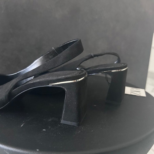 Zara Ballet Flats New Black Pointed Toe Size 38