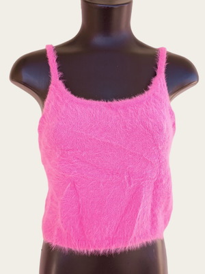 FB Sister Pink Fluffy Strap Top New Size L