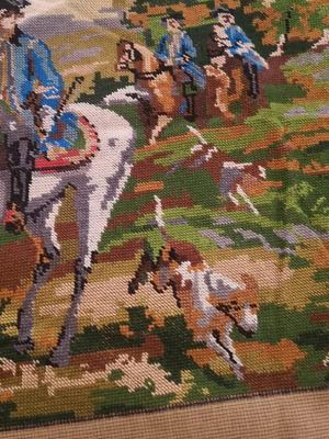 Handmade embroidered painting new with hunting theme