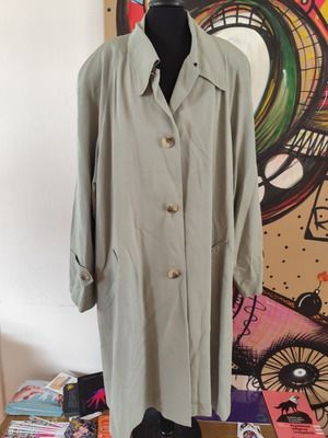 Women's loose trench coat L, new, grey-beige color