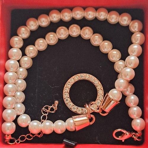 Vintage Choker necklace with pearls and rhinestones new from Dialynas