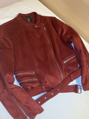 Biker jacket Zara red like new, size XL