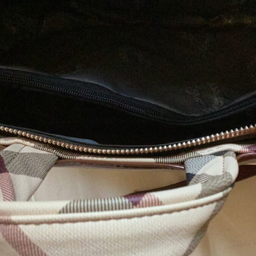 Plaid shoulder bag new, beige and brown with gold details
