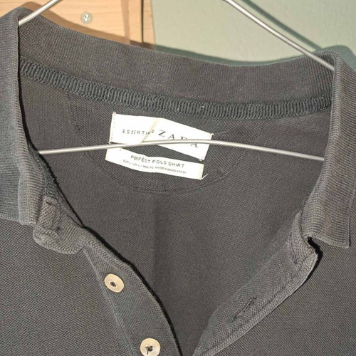 Zara polo shirt used, size L, black
