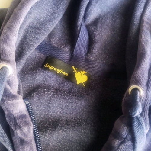SugarFree cardigan used, blue, broken zipper