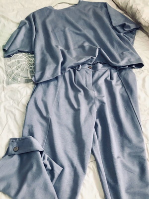 Celestino Collection women's set gray L-XL oversized blouse and pants like new
