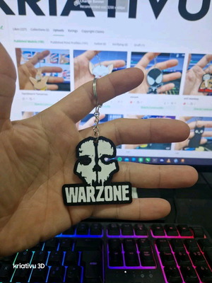 3D printed Warzone keychain new, made of PLA with optional NFC chip