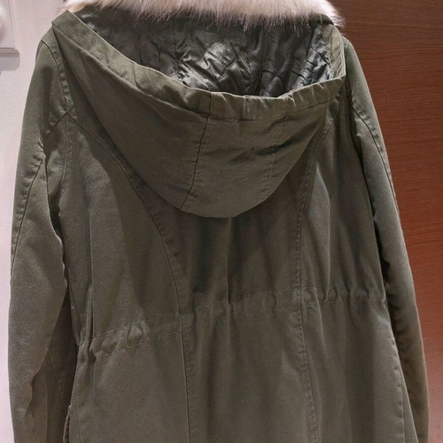 SoulCal & Co parka with detachable faux fur, military green, size XS
