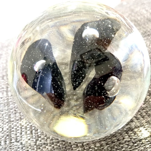 Glass decorative ball handmade, vintage blown glass, like new