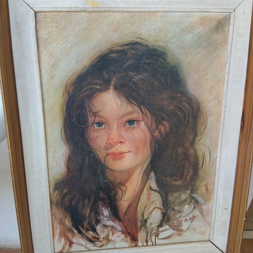 Vintage framed painting 48×37 used with visible wear