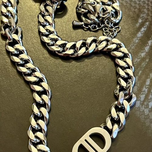 Necklace stainless steel 46 cm, silver color, new
