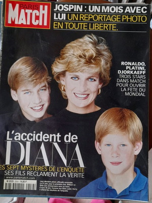 Paris Match magazines 1997 and 1998 like new with tribute to Lady Diana