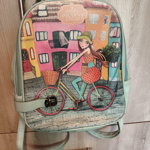 Leather backpack bag, Italian design