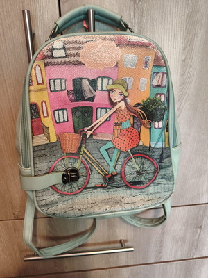 Leather backpack bag, Italian design