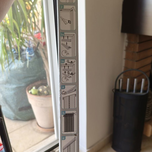 Door screen new with strips and adhesive base