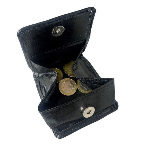 Vintage coin wallet square with button black 8cm new
