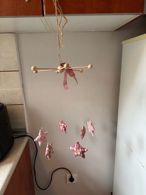 Decorative hanging for the baby crib.