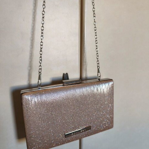 Achilleas Accessories Evening Clutch Shoulder Bag like new, pink metallic