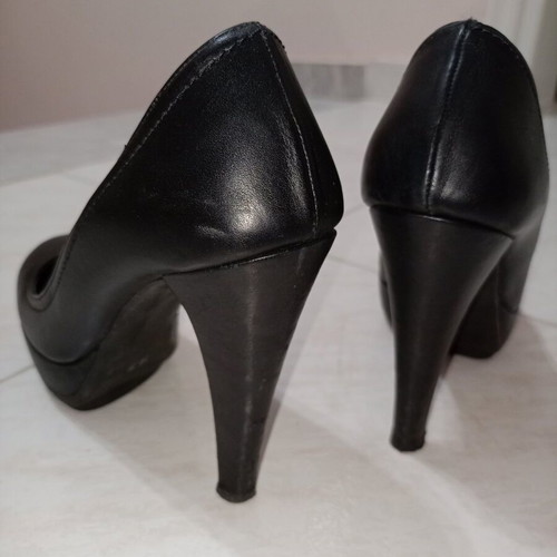 Leather pumps used, black, size 37