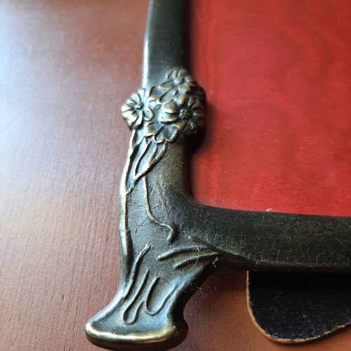 Art Nouveau brass photo frames set like new