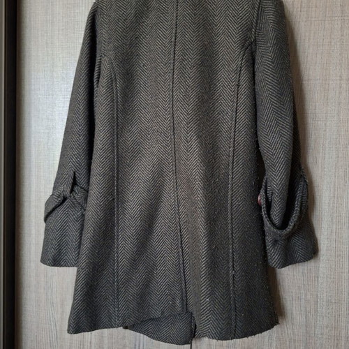 Women's brown herringbone coat small, used, with lining