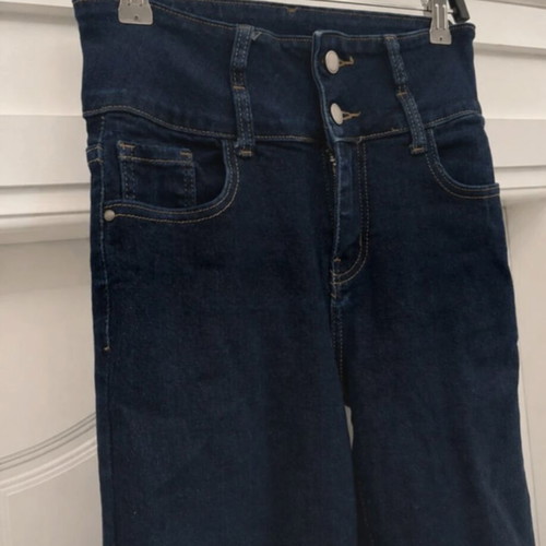 High-waist cropped jeans like new, dark blue, bell-bottom