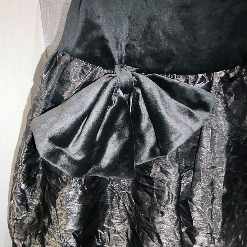 Vintage 80s balloon dress velvet and jacquard like new, black