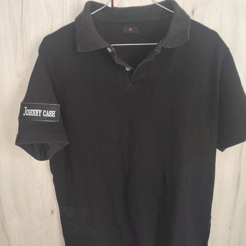 Johnny Cash Black Polo Shirt used, sizes S, M, L