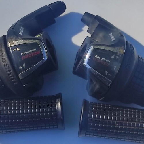 Shimano Tourney RevoShift 3x6 speeds used with grips